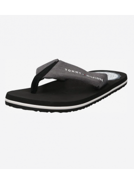 TOMMY HILFIGER RECYCLED CHAMBRAY BEACH SANDAL black  